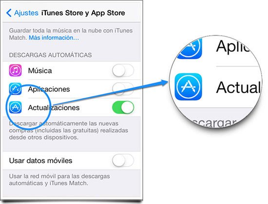 Desactivar las actualizaciones automáticas en iOS 7